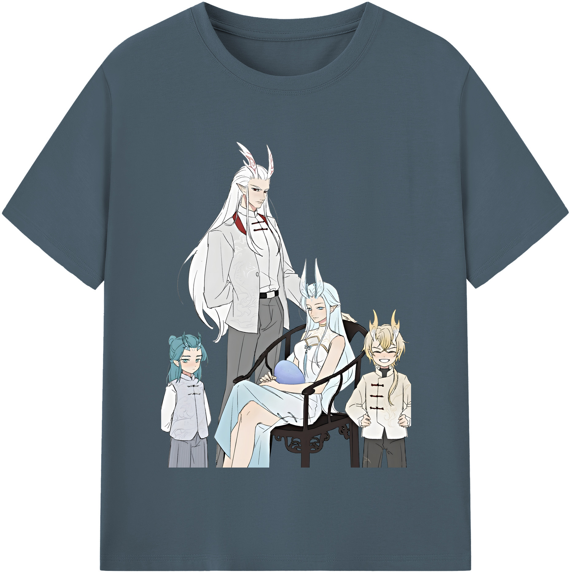 （画像用） Ne Zha 2 ナタ 魔童の大暴れ 綿100％半袖Tシャツ（フロントプリント）